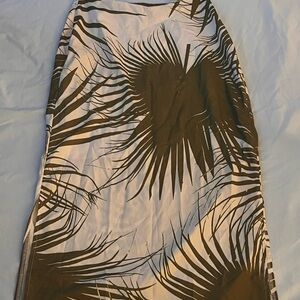 Green and White Palm Leaf Skirt